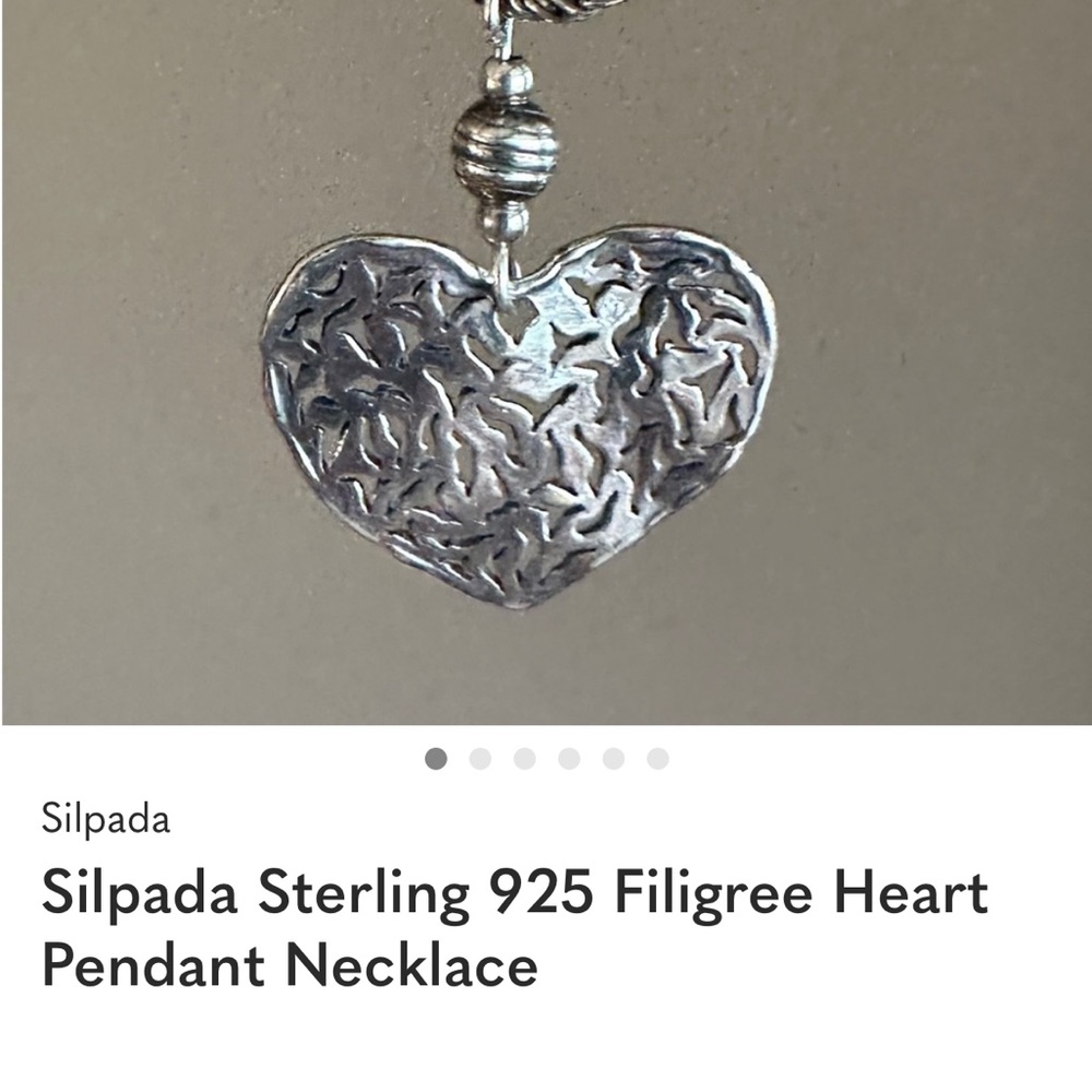 Silpada Live Laugh Love Pendant AND Silpada Heart Necklace - Picture 2 of 10